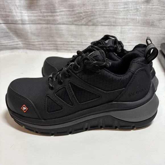 Merrell Fullbench Comp Toe J003325 Black Work Sneakers Shoes Men's 4 Women's 6 - Picture 5 of 10
